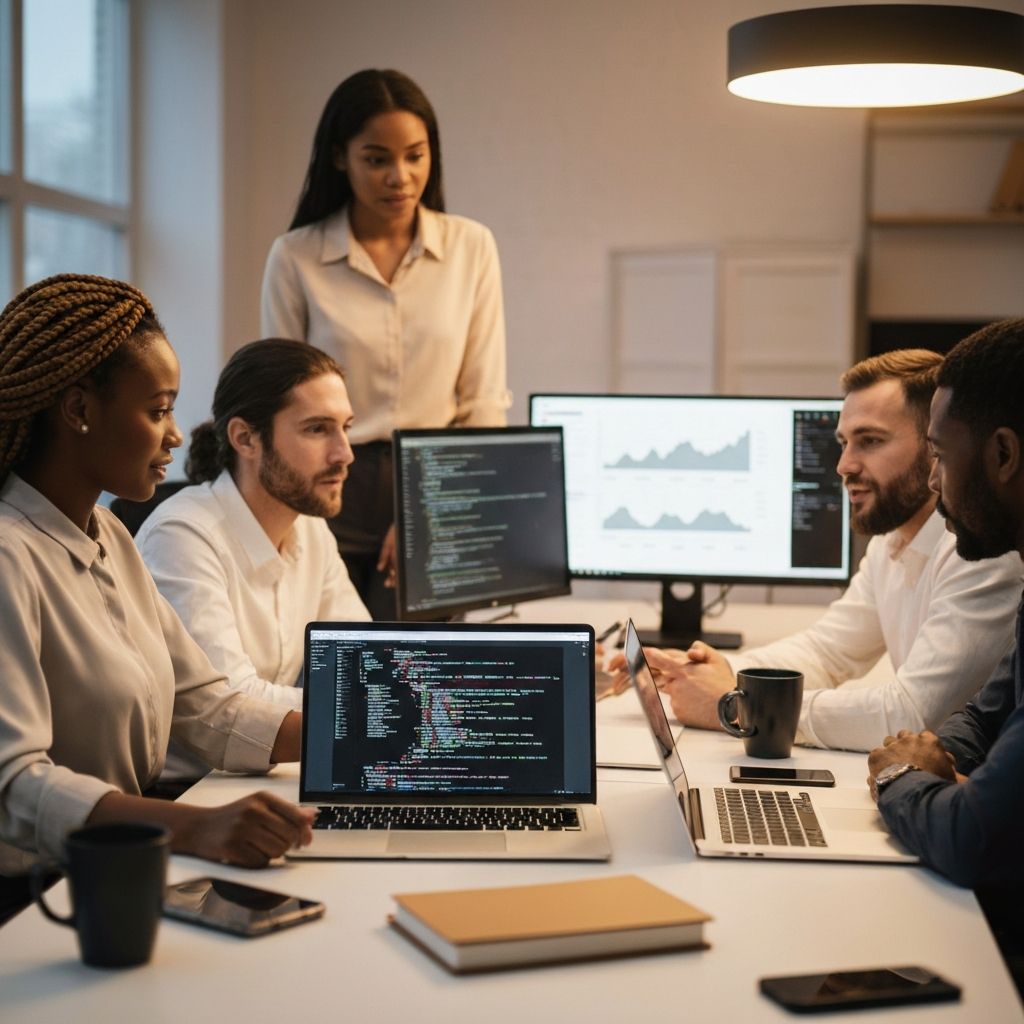 QA testing team working collaboratively